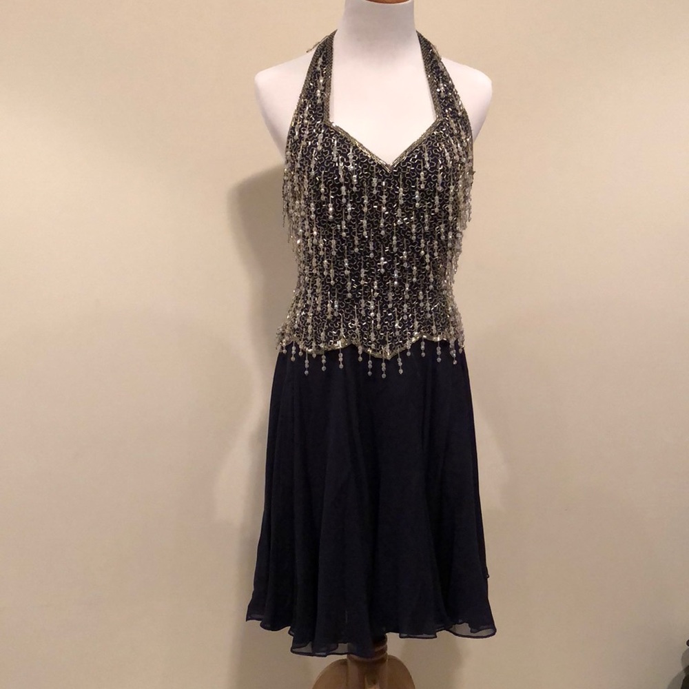 Silk beaded cocktail dress